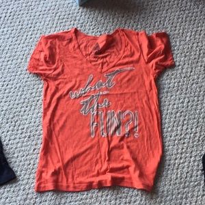 Volcom WTF what the fun orange shirt top